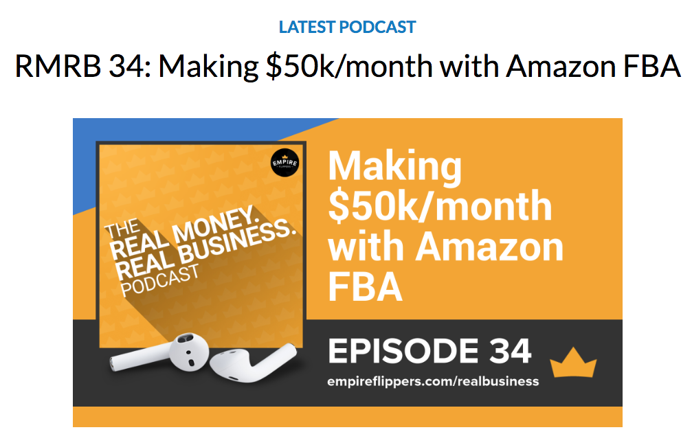 Empire Flippers Podcast Landing Page