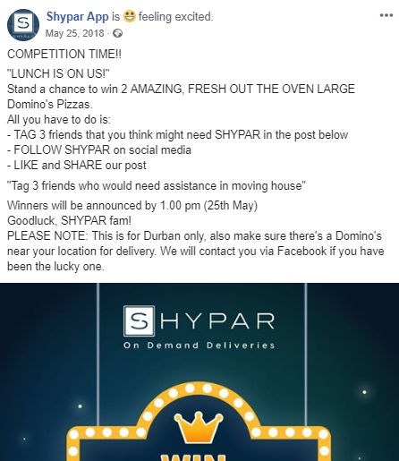 Shypar Apps Contest on Facebook