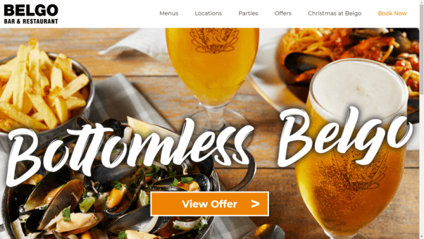 Belgo Restaurant Landing Page