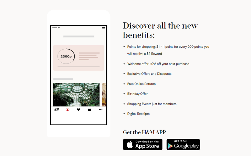 Loyalty Reward Program Picture for H&M
