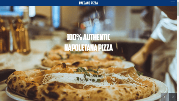 Paesano Restaurant Landing Page