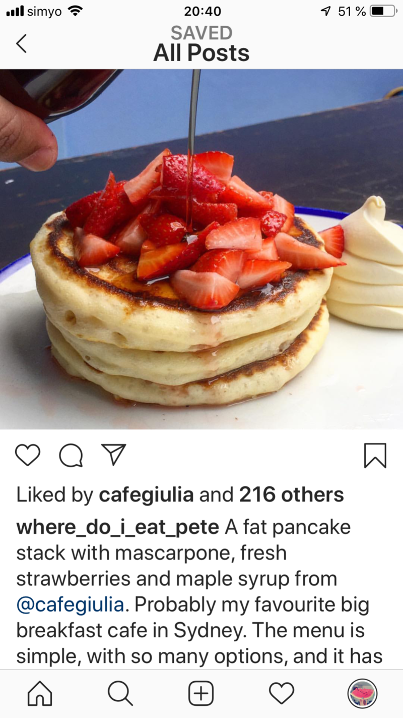 Pancakes Poured With Syrup on Instagram With a Review