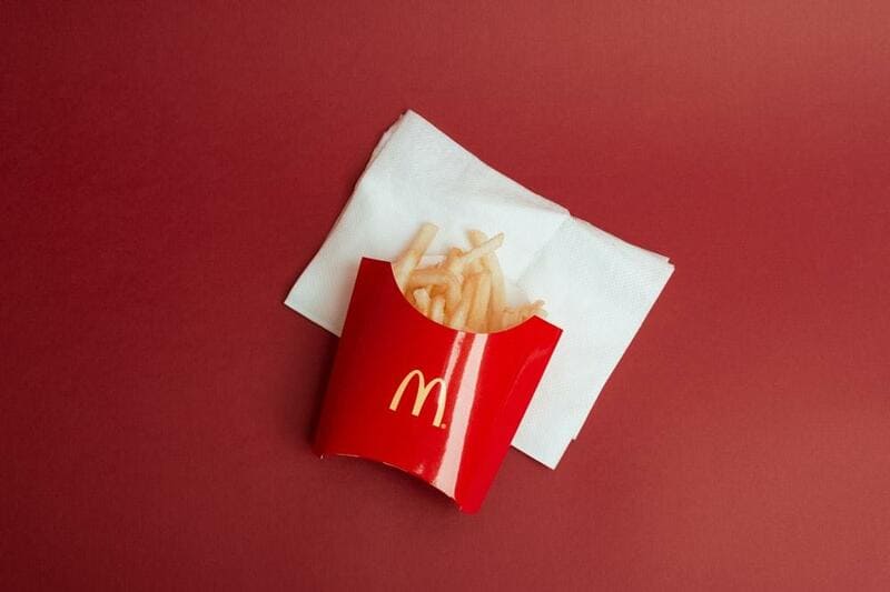 mcdonalds fries on a napkin