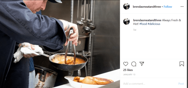Male Cooking for a Restaurant Instagram Post