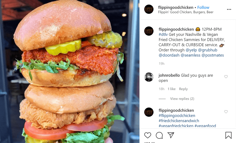 Burgers Stacked Together as an Instagram Post