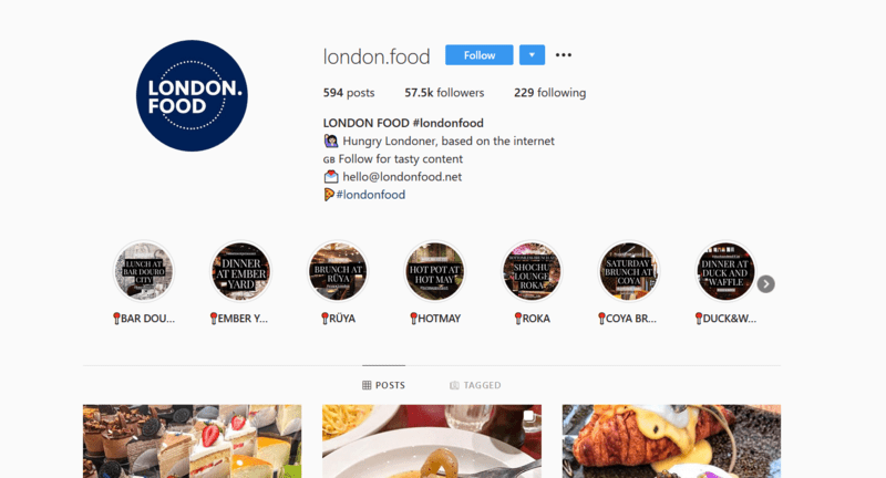 Food Page op Instagram