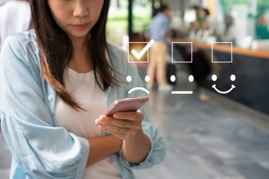 Customer Experience dissatisfied Concept, Unhappy customer woman