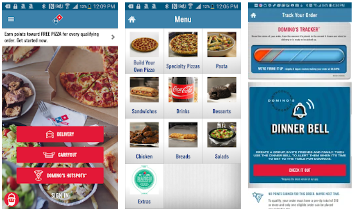domino's restaurant app example