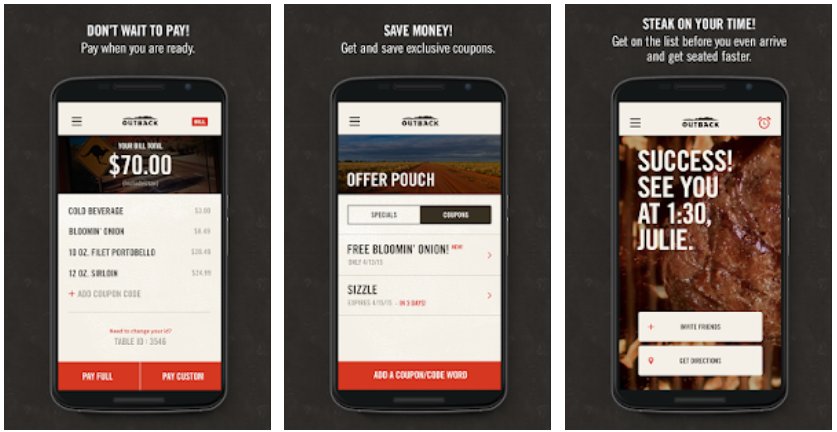 outback steakhouse restaurant app example