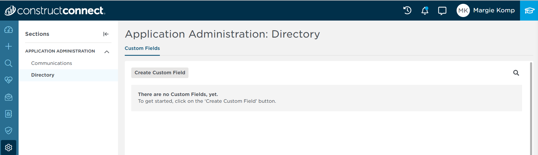 create custom field button