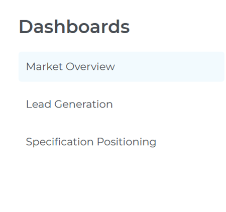 Analytics Dashboard Selection Sidebar Icons