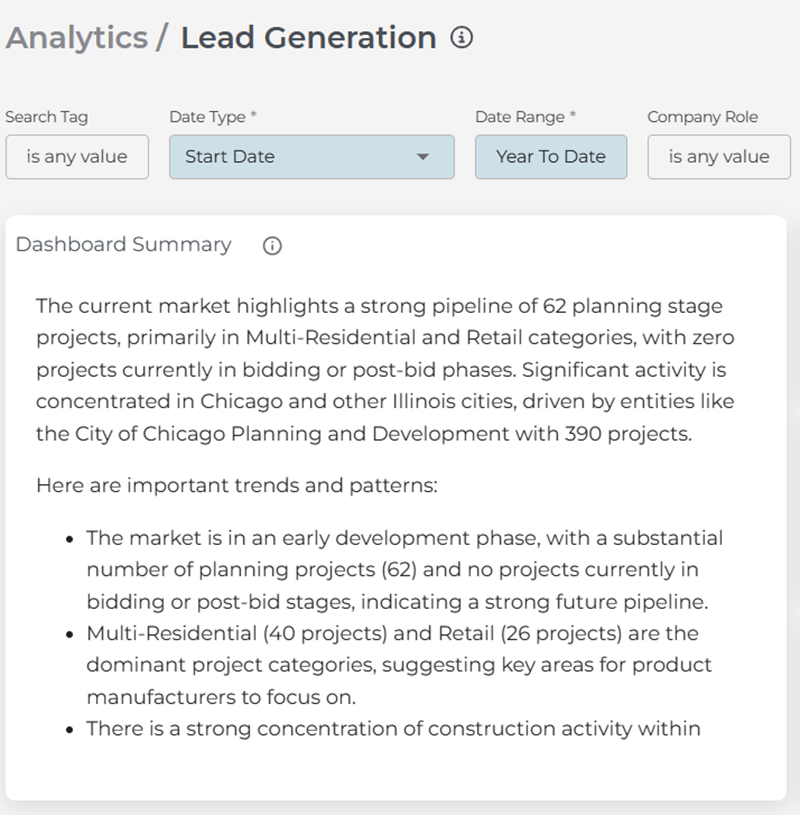 Analytics Lead Generation AI Summary