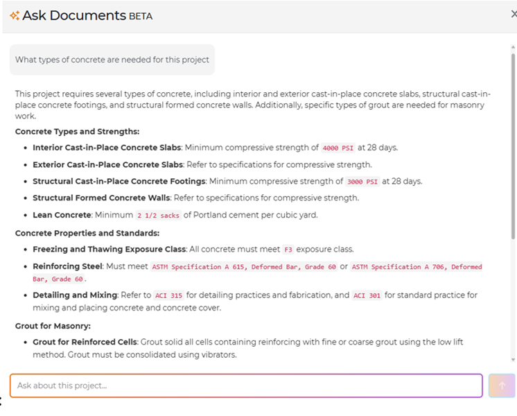 Ask Documents Button Query Answer Example
