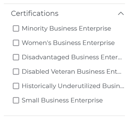 Project Intelligence Certifications Filters