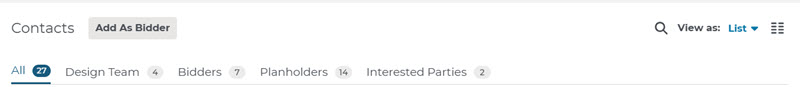 Project Intelligence Project Details Page Contacts Tab
