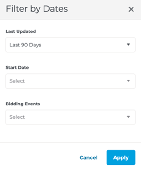 Project Intelligence Date Filters