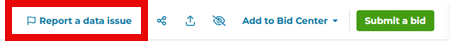 Project Intelligence Report a Data Issue Button