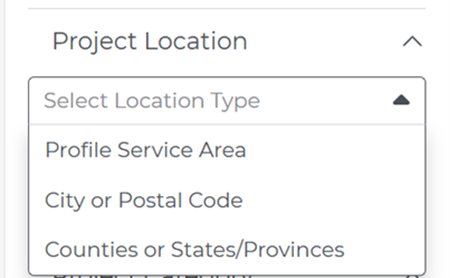 Project Intelligence Project Location Filter