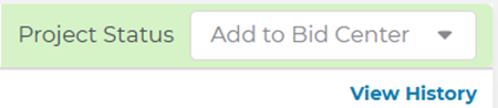 Project Intelligence Project Details Page Project Status Drop-Down Menu