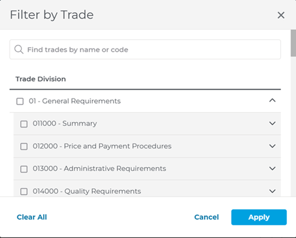 Project Intelligence Trade Filters