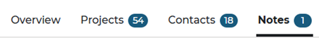 Company Details Page Tab Menu