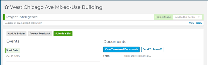 Document Viewer Project Details Page Button