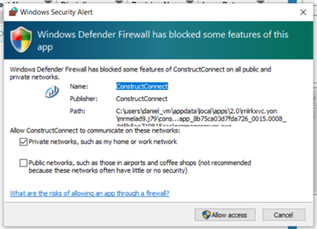 Windows Firewall Warning (2nd)