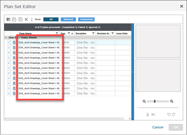 Updating Page Name Plan Org before