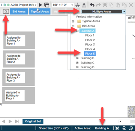 Show takeoff in color toggle - all areas