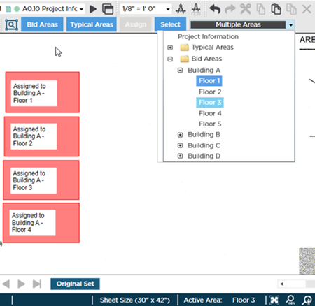 Show takeoff in color toggle - all areas