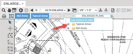 areas drop-down collapsed