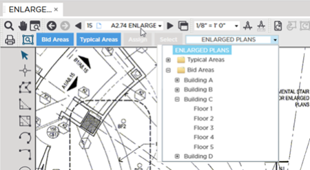 areas drop-down expanded