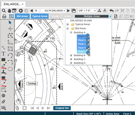 areas drop-down multiple Bid Areas selected