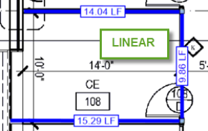 showing linear segment dimensions