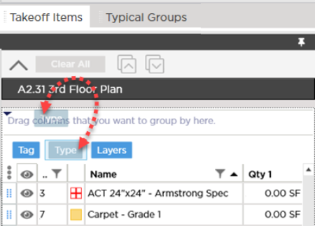 Drag an available group field to the Apply box