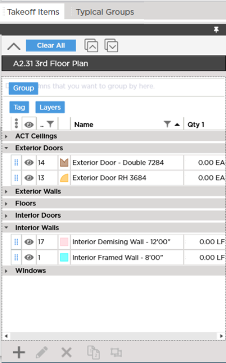 Conditions Pane Grouped by Type and some groupings are expanded