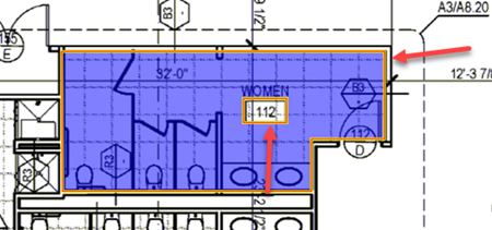 selecting Area takeoff object by roping around it - backout selected