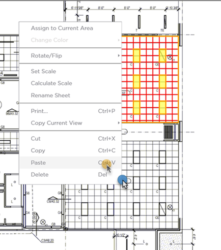 pasting occurs wherever the mouse cursor is