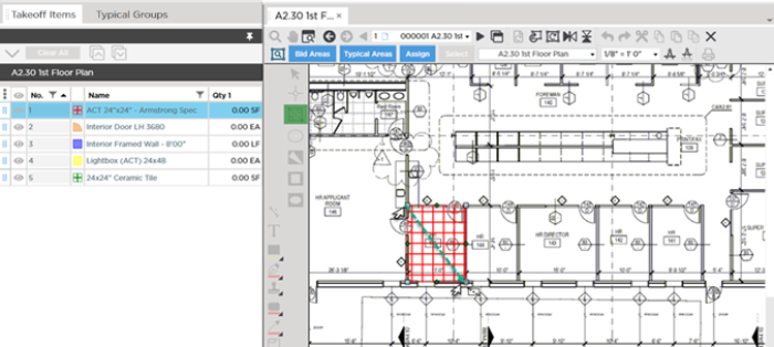 click and drag to draw area rectangles