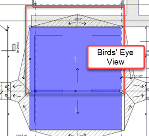 when drawing slope, press the G button to toggle between Birds eye and actual views