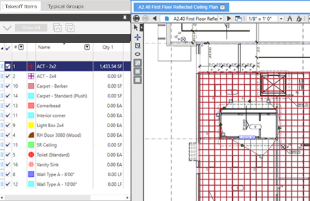 Drawing backouts - filling in with another Takeoff Item by double-clicking