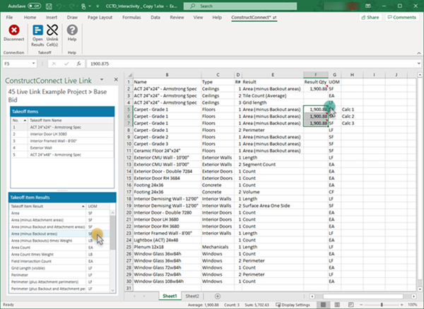 Linking the same result to multiple cells