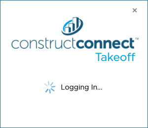 ConstructConnect Takeoff Logging In Splash Screen