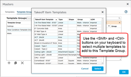Select the templates you want to add to this Group
