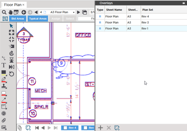 Overlay Pane showing all three revisions of available