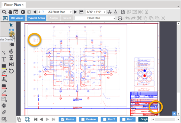 overlay not same size as base plan