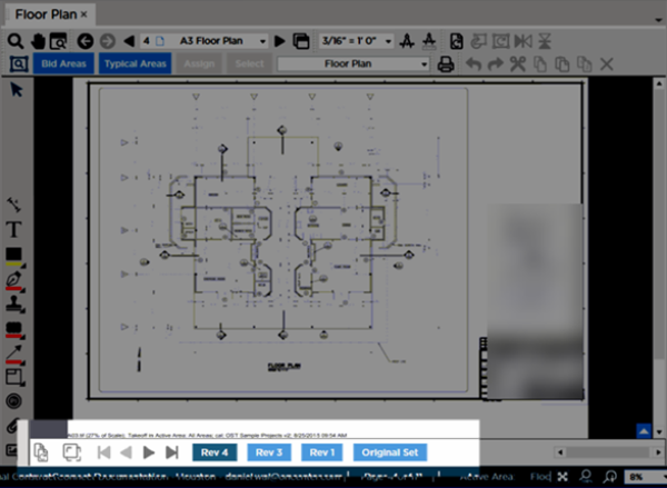 Takeoff Tab showing the Set Navigation toolbar