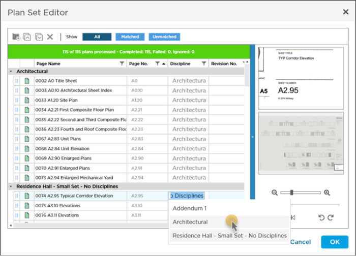 click the drop-down in the Discipline field to change a single Plan or Sheet