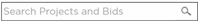 ConstructConnect Takeoff Projects and Bids List - search box to search Project or Bid Name, Project Status, Estimator, Organization, and Access Level.