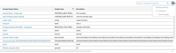 CC-Takeoff Sample Projects Tab - Compact View